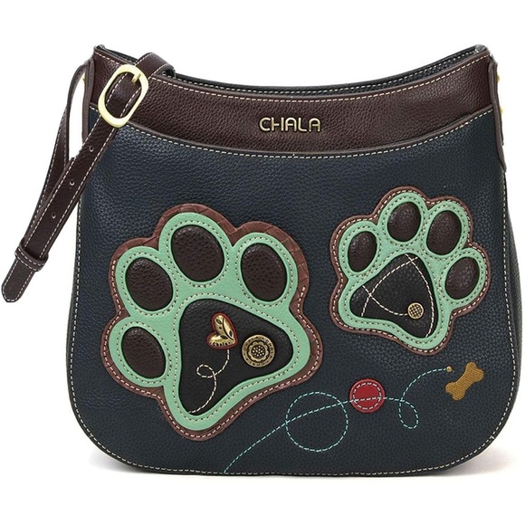 NWOT Chala paw print crescent crossbody bag.
